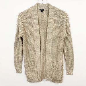 EXPRESS Long Knit Cardigan Sweater: Oatmeal Small